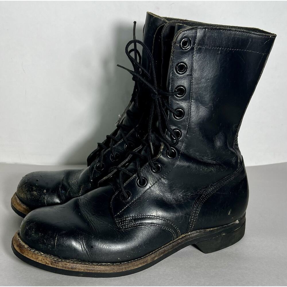 VTG US Army Vietnam Combat Boots, 1960s Black Leather Biltrite Size 8